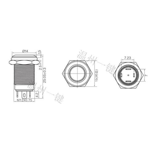 12MM优质金属连接器自锁小型电子开关按钮触点PX12D-P10Z系列
