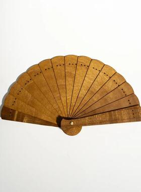 金丝楠木扇子迷你苏扇便携手工阴沉木折扇木质古风中国风工艺扇