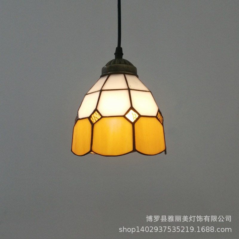 欧式复古蒂凡尼彩色玻璃酒吧餐厅吊灯创意田园卧室玄关阳台琉璃灯,家装灯饰光源,客厅吊灯,淘宝优惠券,粉丝福利购,淘宝优惠卷