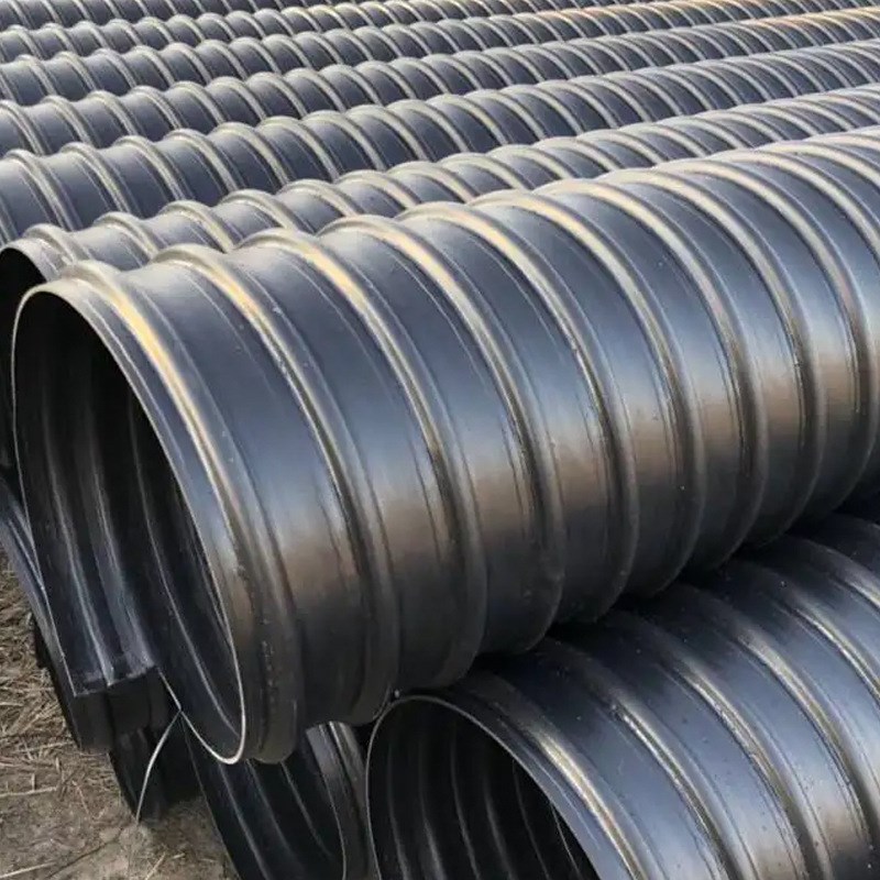 PE钢带增强螺旋波纹管HDPE双壁波纹管克拉管塑钢缠绕管HDPE中空壁