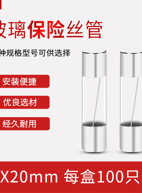 玻璃管保险丝5x20熔断器玻璃保险丝管5a/10a/20安l250v保险管f2a