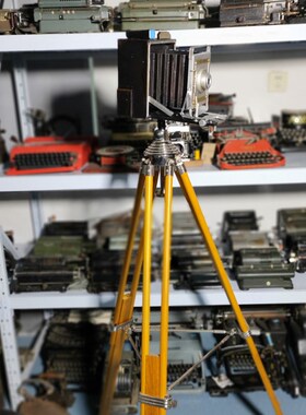 铁皮相机模型带i实木三脚架格莱菲铁皮相机模型店铺装饰摆件道具