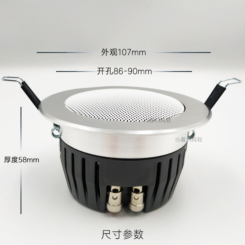 3寸喇叭吸顶定阻家庭背景音乐吊顶筒灯式迷你天花音响同轴音箱