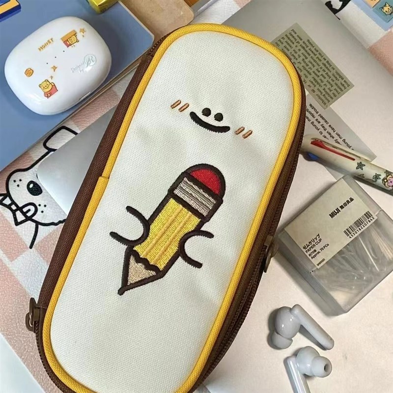 ins日系高颜值创意学生可爱大容量双层多功能桌面收纳小众笔袋