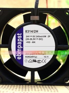 正品德国ebmpapst 8314/2H 8032 24V 245mA 6W ZP 8CM 变频器风扇