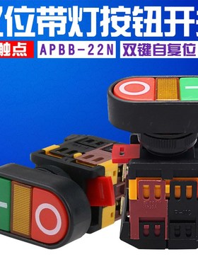 双位钮 APBB-22N 椭圆双头式 带灯按钮开关PPBB双键双位AS-22马克
