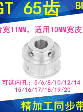 2GT65齿同步轮齿宽11凸台BF内径568101214151617181920同步带轮2M