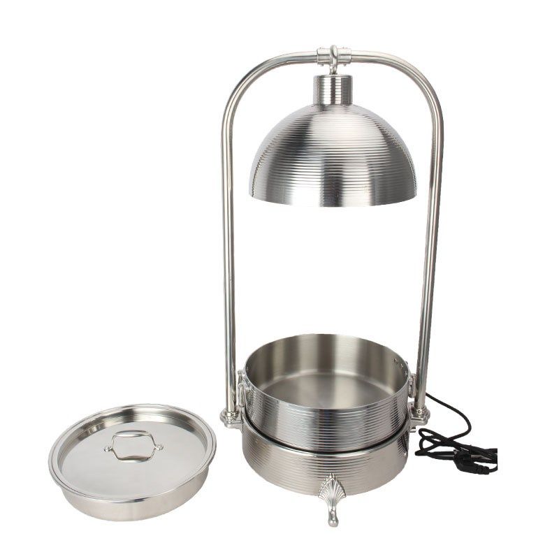 卓晋豪华新款不锈钢罗纹暖菜锅套装自助餐炉保温加热炉展示茶歇