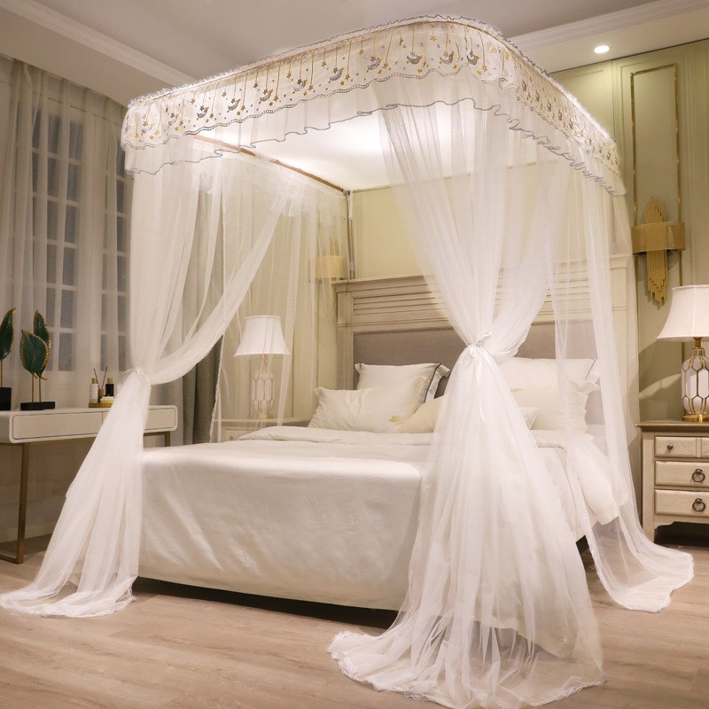 CB#新款三开门高度可升降防尘导轨蚊帐导轨蚊帐家用1.8m1.5米2m床