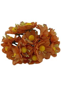 仿真油菜花黄球芯花手工纸花乡间节花环带黄色心迷你仿真花花卉