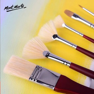 蒙玛特马毛画笔套装 油画笔水彩笔丙烯笔水粉笔全套扇形刷笔美术用
