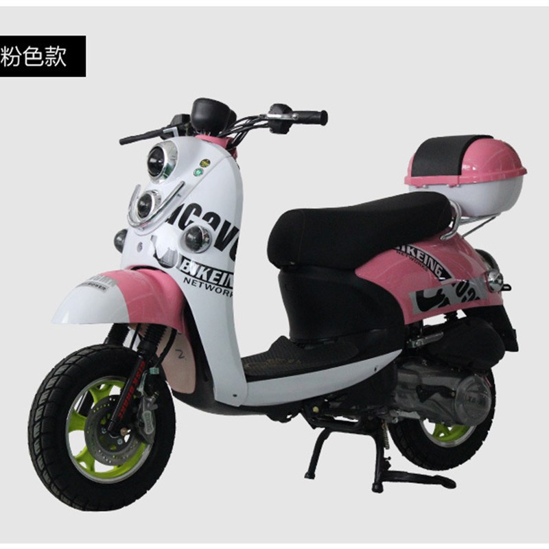 小龟王燃油车电动助力踏板摩托车男女踏板车双人电动摩托车代步车