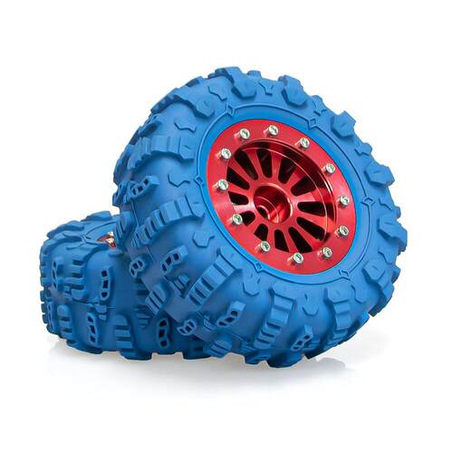 RC 1.45寸条形轮毂JC胎皮红蓝1/18TRX4M1/24 SCX24 FMS Ascent-18