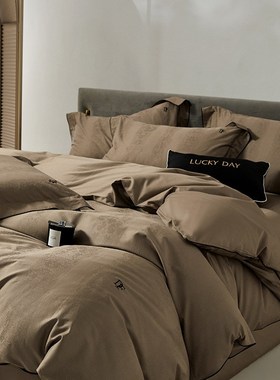 新款60S天丝棉提花纯色极简生活高级感四件套-凯撒系列套件