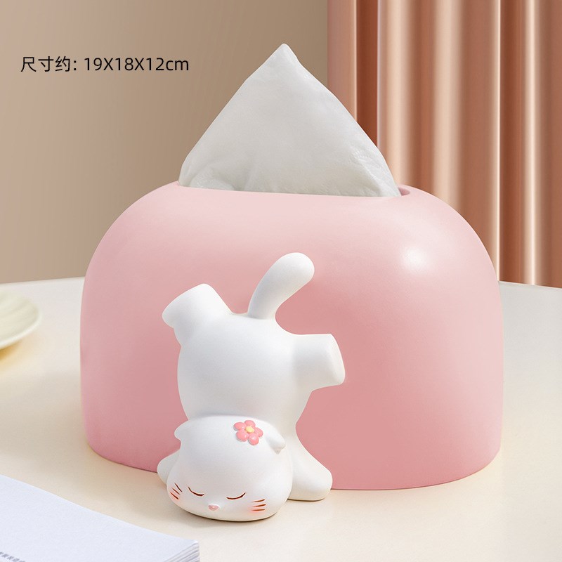 创意抽纸盒客厅纸巾盒轻奢树脂摆件茶几装饰居家纸抽盒送礼品