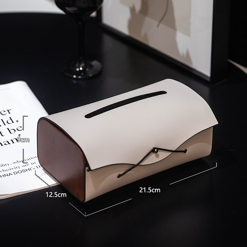 轻奢皮质纸巾盒客厅茶几高级感家用餐巾纸收纳抽纸盒餐桌装饰品