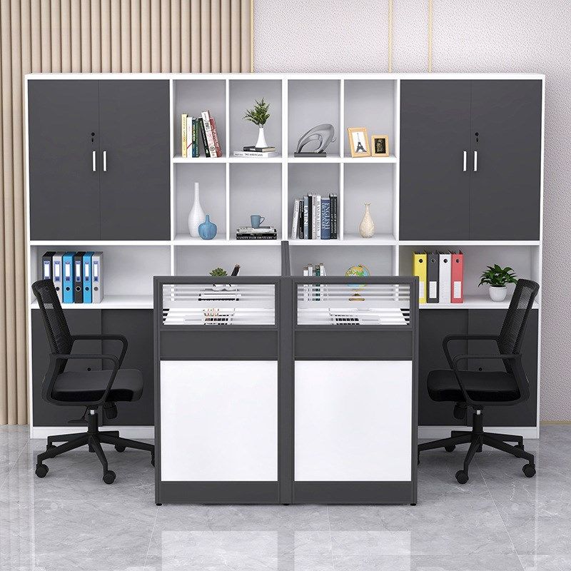 职员办公桌2人位桌椅组合F型办公桌子3人位面对面工位带侧柜家具