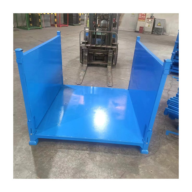 金属物料箱物流周转箱可码垛钢制物料筐车间重型铁框零件仓储笼