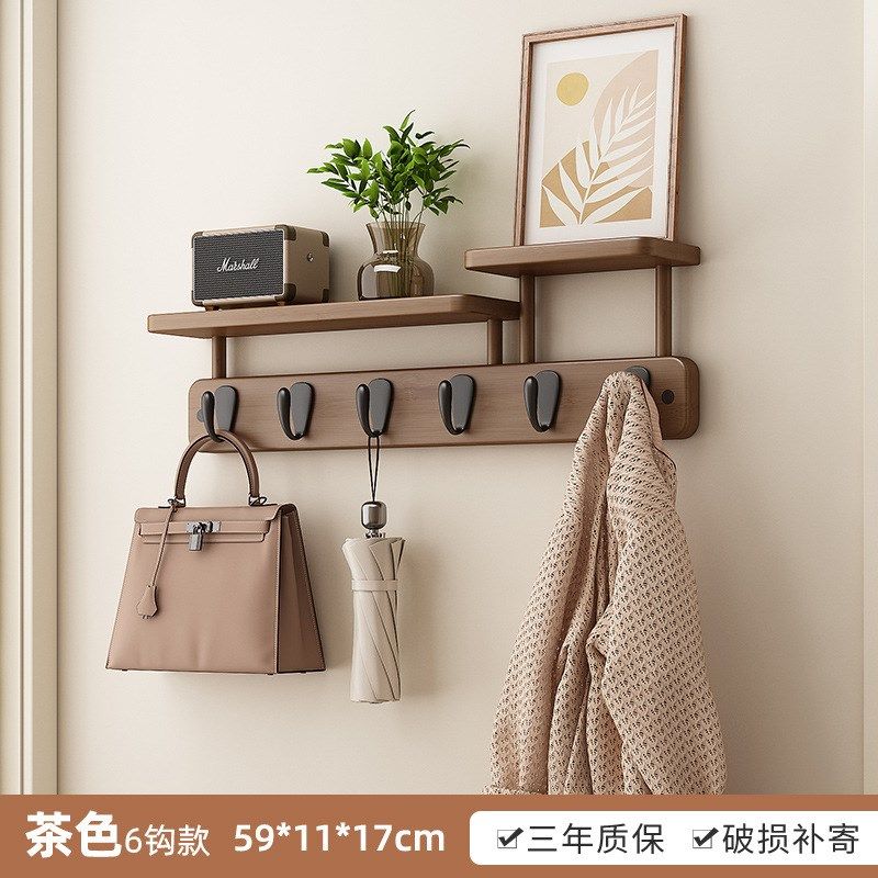 门后挂衣架墙上壁挂卧室家用客厅玄关入户免打孔简易挂衣钩置物架