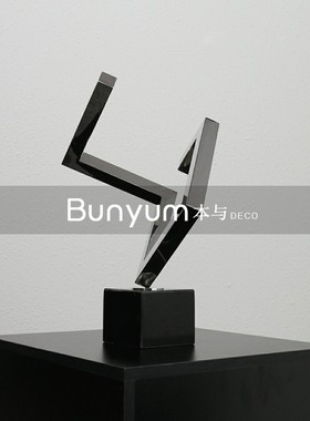 简约轻奢几d何摆件样板间电视柜玄关柜客厅抽象软装饰品摆设