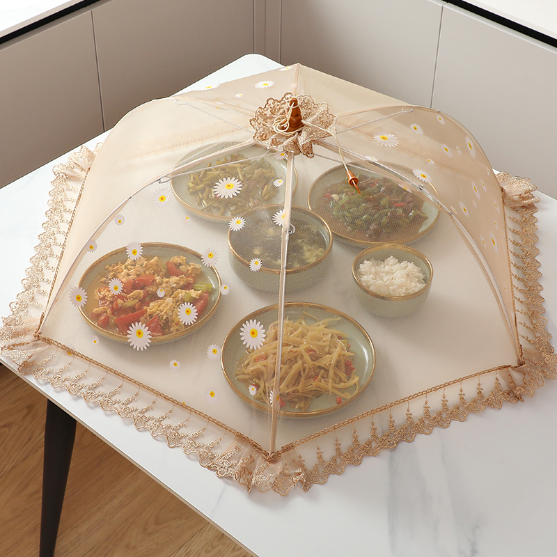 盖菜罩饭菜罩子可折叠餐桌罩防苍蝇剩菜F食物饭罩2024新款家用网