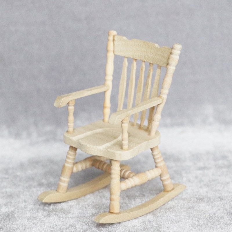 1:12娃娃屋dollhouse迷你家具复古微场景实木手工素坯摇椅白坯,特色手工艺,其他特色工艺品,淘宝优惠券,粉丝福利购,淘宝优惠卷