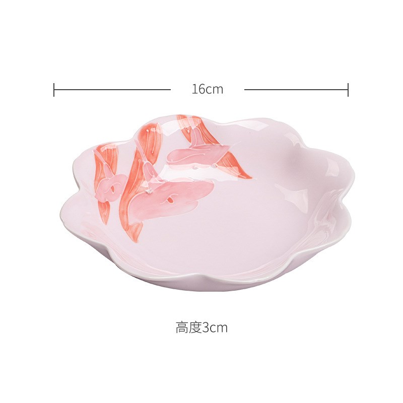 弥言纯手绘牵牛花壶承手工陶瓷花口干泡盘日式茶点盘茶台茶道配件