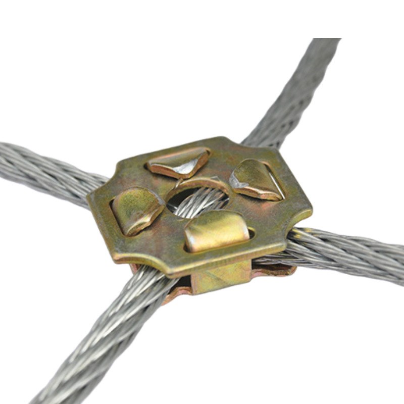 钢绳网边坡防护网绞索网 钢丝绳编织网304卡扣防坠落钢丝绳网