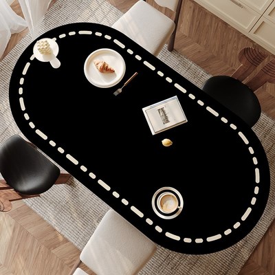 桌垫椭圆形餐桌布防水防油免洗防烫高级感桌面保护垫W茶几垫子台