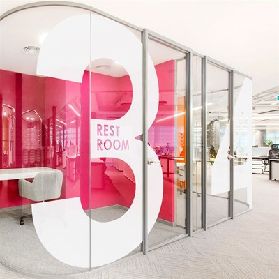 公司企业办公室透明玻璃贴纸会议室推拉门定制静电免胶Y防窥窗户