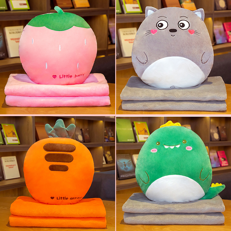 抱枕被子暖手汽车k内靠垫办公室多功能三合一折叠午休神器午睡毯