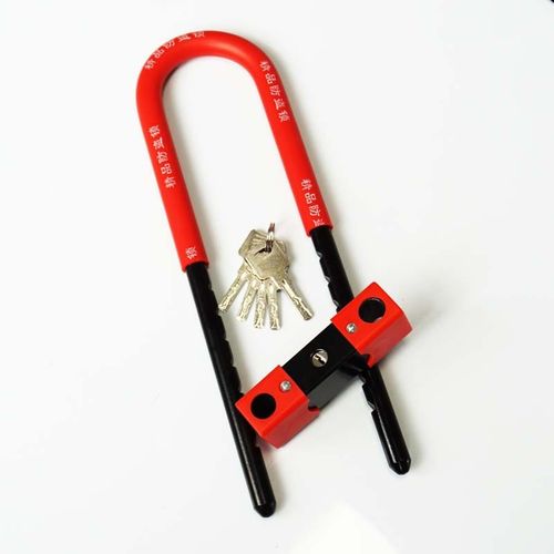 玻璃门锁插锁摩托车锁电动车锁加长U型锁店铺商铺锁双门拉手锁