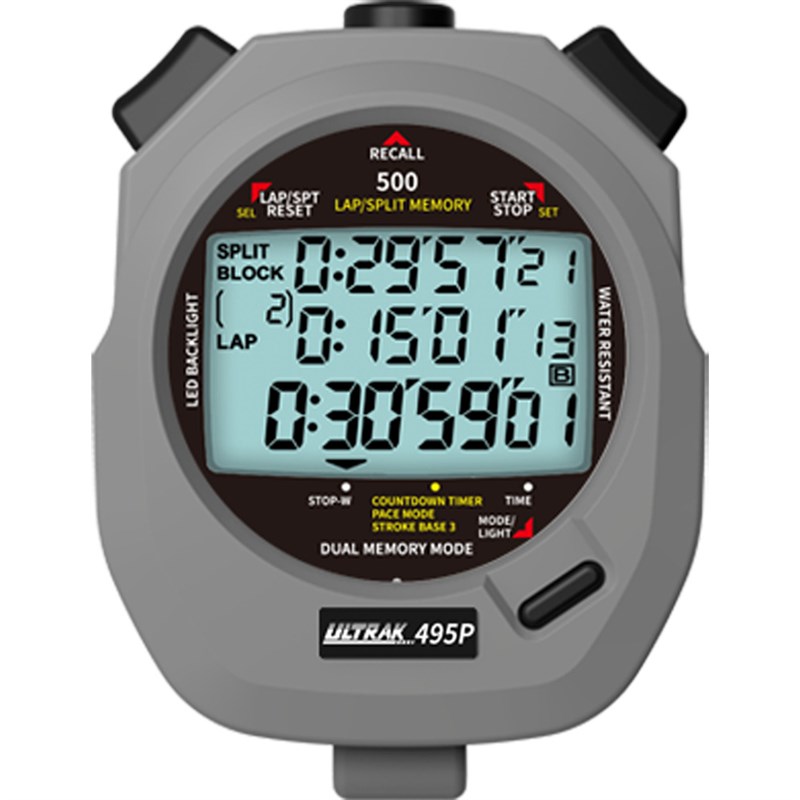 电子秒表DT495P定尔志ULTRAK奥赛克500道3排显示计时器田径训练