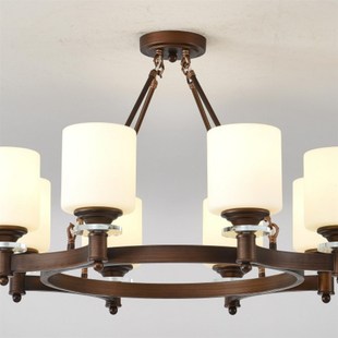 美式 创意卧室餐厅中古玻璃灯具 复古吊灯客厅主灯简约大气乡村风格