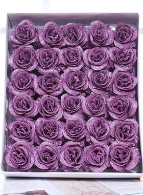 水晶玫瑰金粉花 仿真蓝色妖姬玫瑰花 泡沫花头花束包装材料