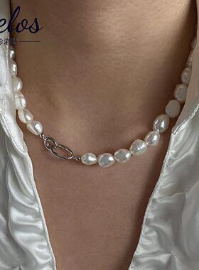 夏季百搭巴洛克珍珠项链女