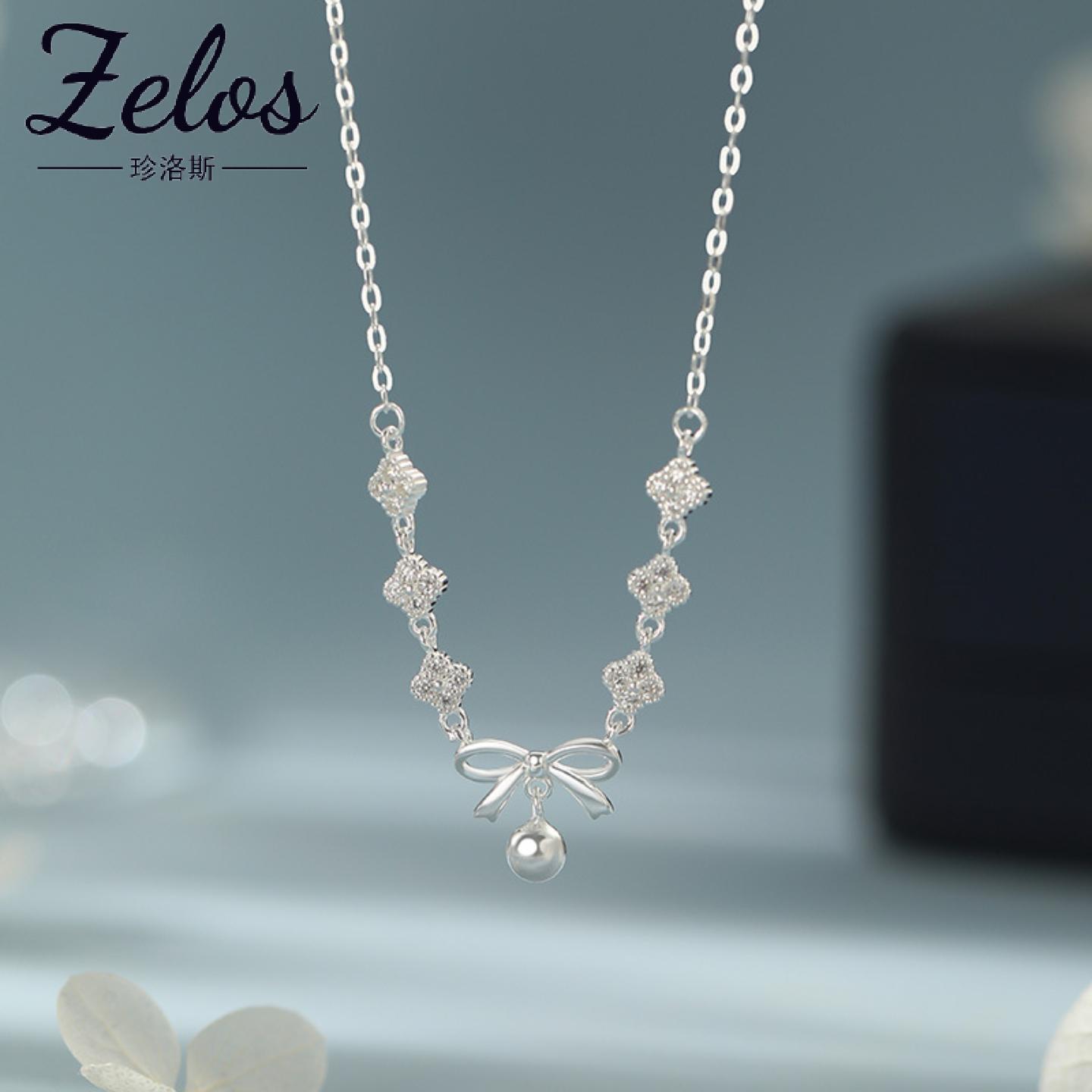 S999四叶花蝴蝶结锁骨链