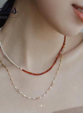 高品质淡水珍珠玛瑙项链