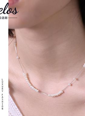 天然淡水珍珠项链小米珠毛衣链