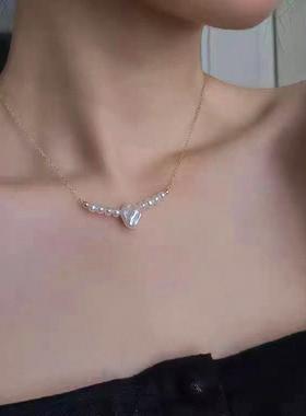 巴洛克珍珠项链女轻奢锁骨链