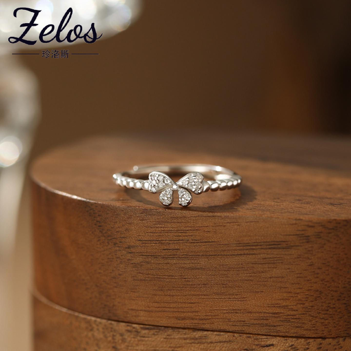 S999银蝴蝶结戒指韩风百搭