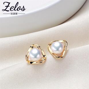 【耳钉成品】s925银针耳钉 时尚淡水珍珠耳饰 高亮珍珠耳饰保色好