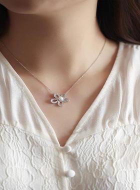 四叶草珍珠锁骨链女轻奢吊坠