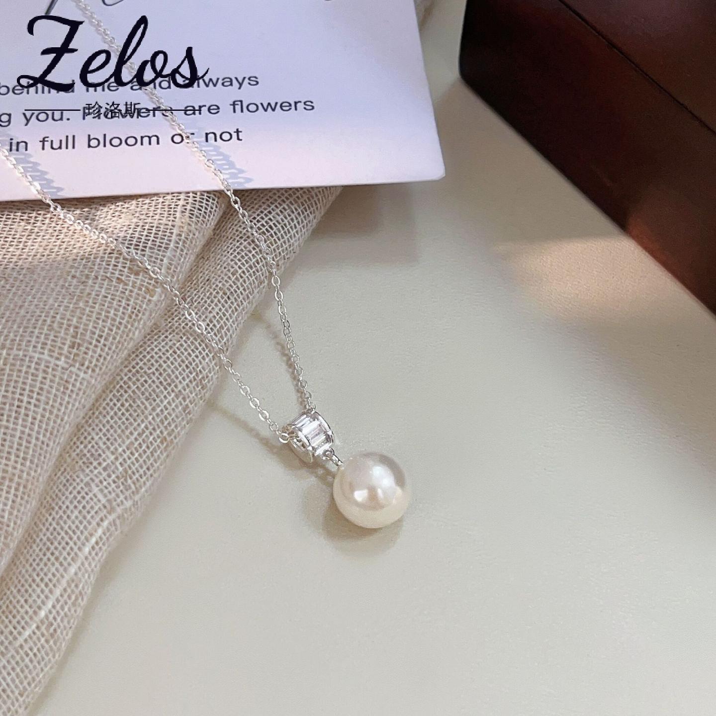 s925小众ins设计高级纯银珍珠银饰简约百搭项链送女友情人节礼物