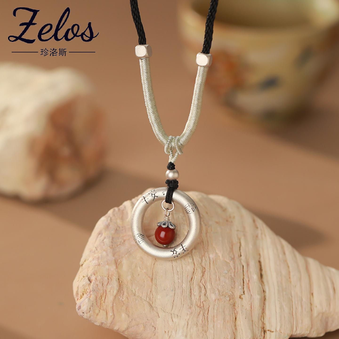 足银S999做旧复古国风锁骨链