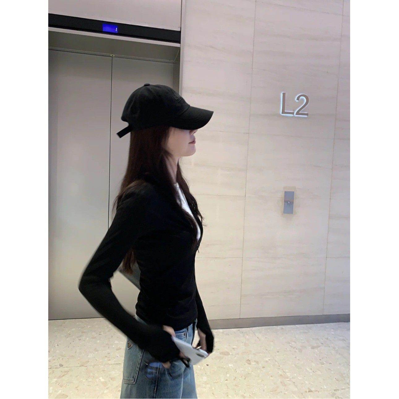 秋冬黑色假两件长袖修身显瘦恤女纯欲风显身材少女打底衫上衣