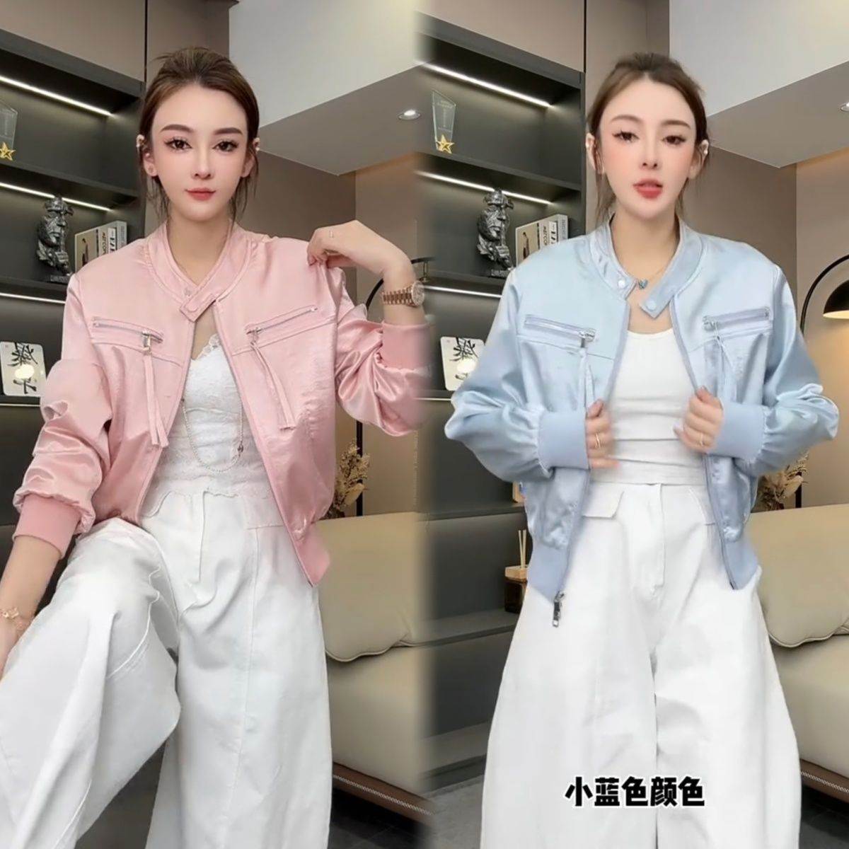 高级感港风短款外套女小个子显高甜酷风立领夹克洋气流苏棒球服潮