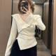显瘦打底上衣 不规则春夏纯欲春夏设计感小众收腰长袖 春秋大码 女装