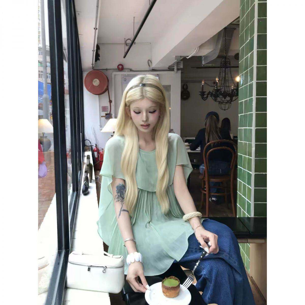 兴莱旺法式复古荷叶边雪纺衫女夏季薄纱披肩置衫2026夏季独特漂亮