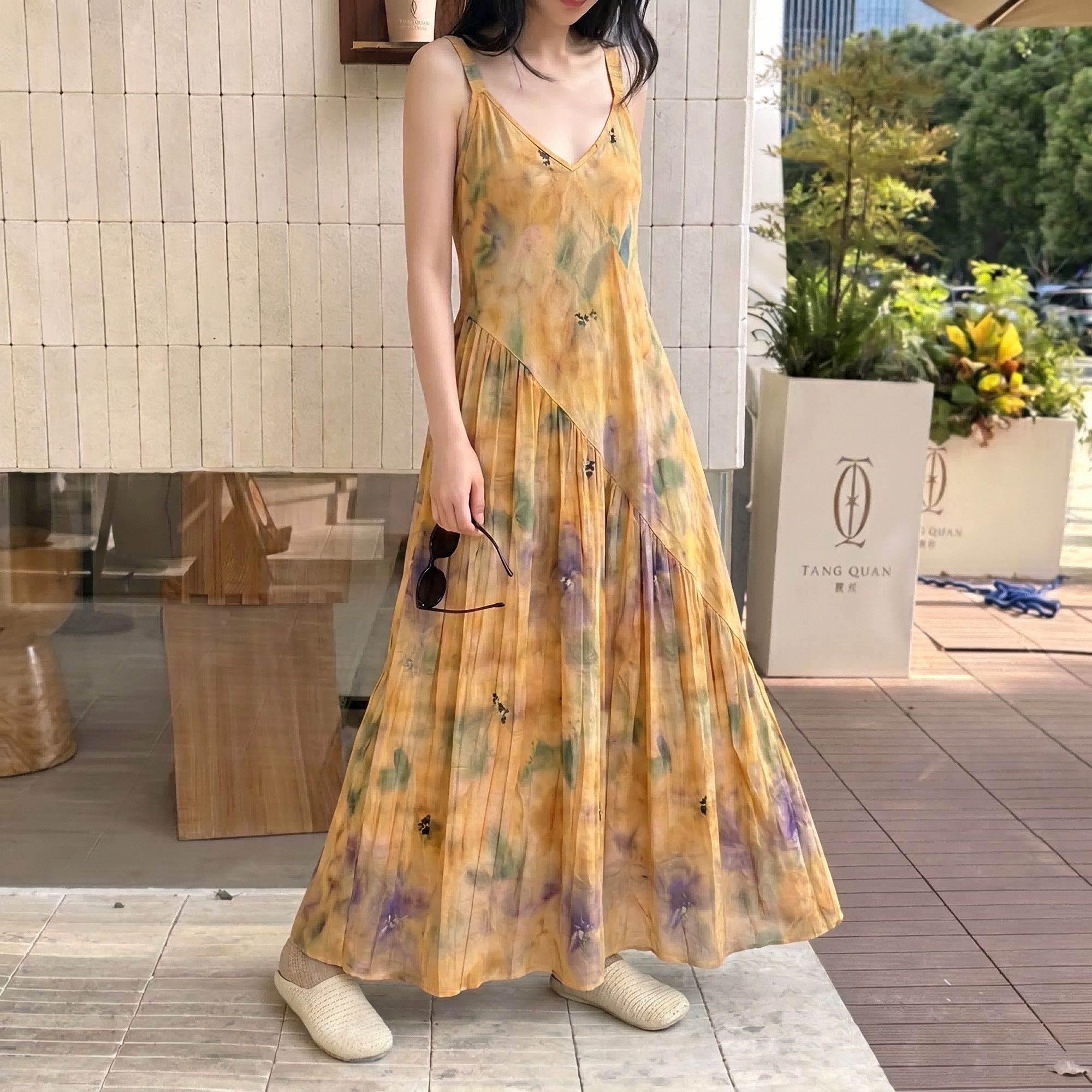 夏季睡裙女士薄款吊带长裙气质显瘦设计感慵懒风睡衣裙百搭可外穿
